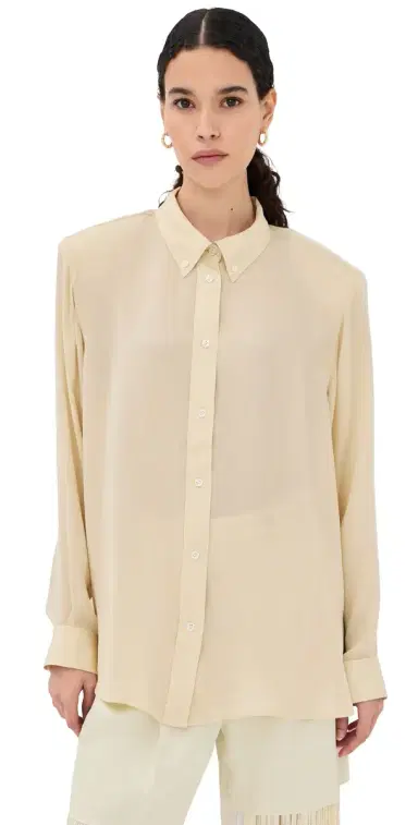 FRENKEN Ralf Silk Classic Oversized 1980's Men's Shirt Butter | Thumbnail 1