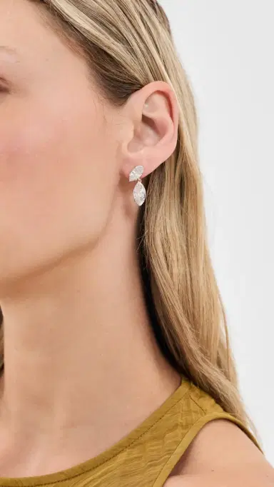 SHASHI Marquise Georgian Cut Drop Earrings Gold One Size | Thumbnail 3