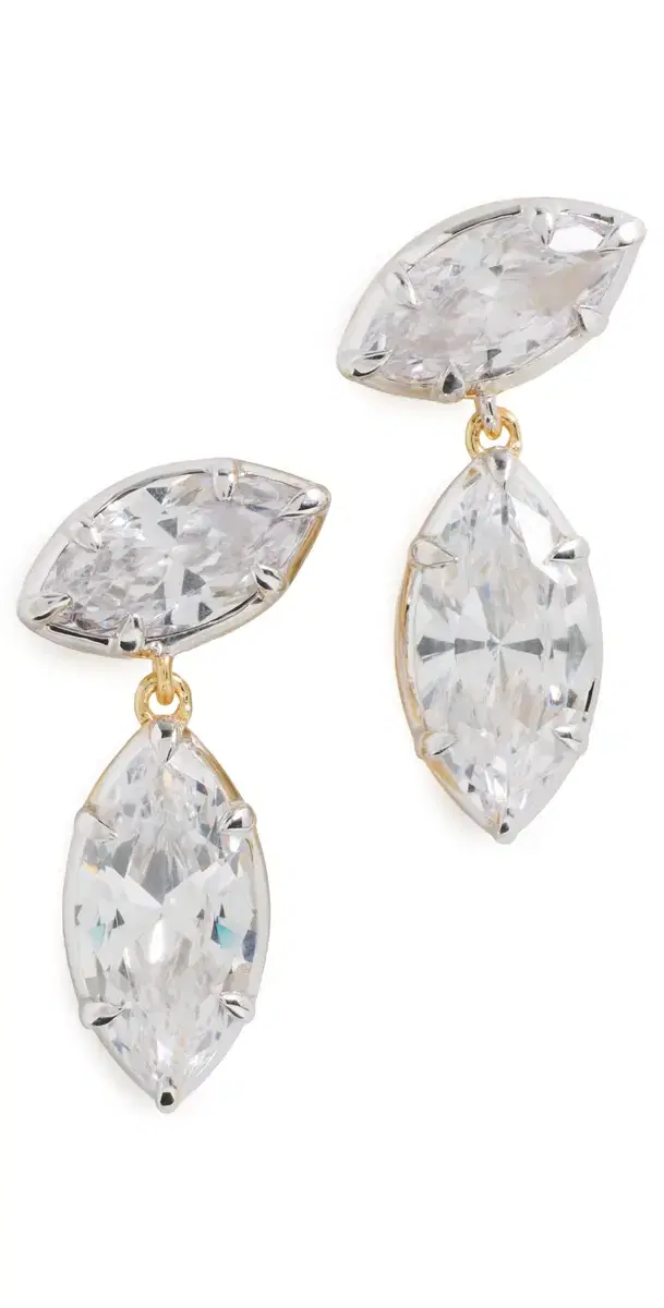 SHASHI Marquise Georgian Cut Drop Earrings Gold One Size