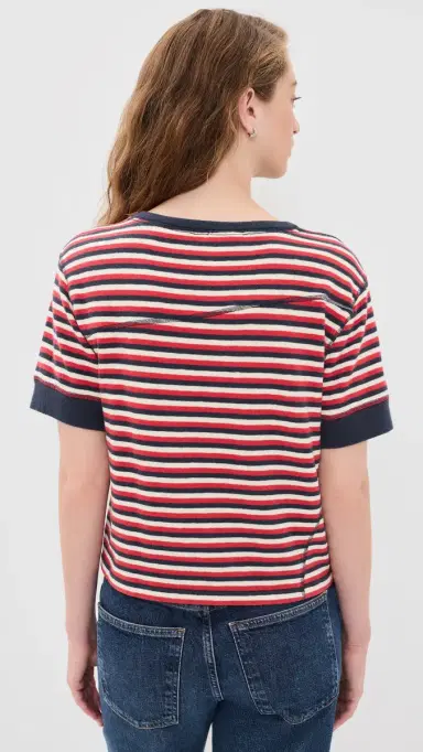 Clare V. e Bateau Tee Navy/Cherry Red/Cream | Thumbnail 3