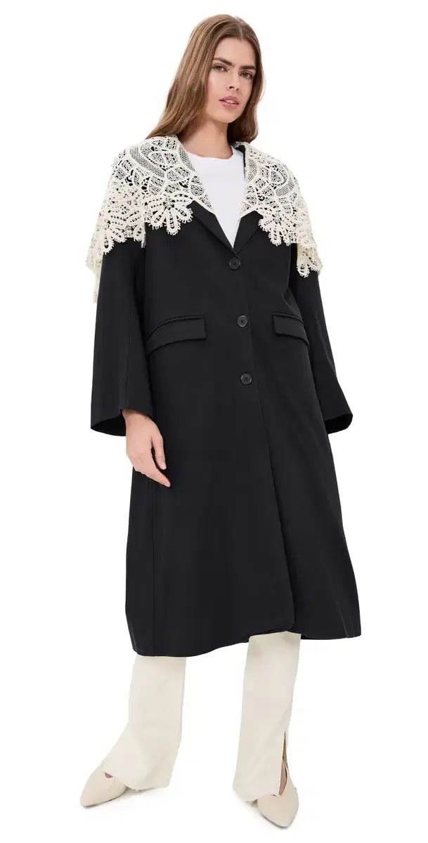 Sea Alina ace Oversized ong Coat Black