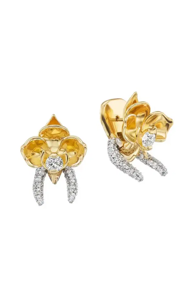 Uniform Object Diamond Orchid Earrings