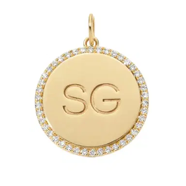 Stephanie Gottlieb "SG" Large Bubble with Pave Outline Necklace | Thumbnail 1 Stephanie Gottlieb "SG" Large Bubble with Pave Outline Necklace | Thumbnail 1