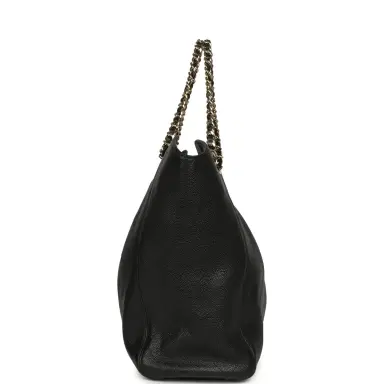 Chanel Chanel Maxi Shopping Bag Black Grained Calfskin Gold Hardware | Thumbnail 3