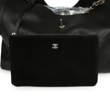 Chanel Chanel Maxi Shopping Bag Black Grained Calfskin Gold Hardware | Thumbnail 7