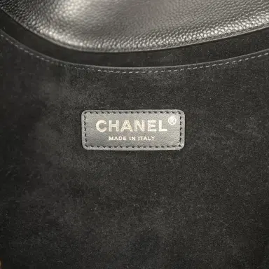 Chanel Chanel Maxi Shopping Bag Black Grained Calfskin Gold Hardware | Thumbnail 9