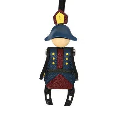 HERMÈS Hermes Artificier Bag Charm Black, Deep Bleu, Rouge H, Vert Fonce, Citron Epsom, Chevre Mysore Palladium Hardware | Thumbnail 2