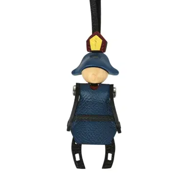 HERMÈS Hermes Artificier Bag Charm Black, Deep Bleu, Rouge H, Vert Fonce, Citron Epsom, Chevre Mysore Palladium Hardware | Thumbnail 3