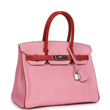 HERMÈS Pre-owned Hermes Special Order (HSS) Birkin 30 Bubblegum Pink, Rouge Casaque Chevre Mysore Palladium Hardware | Thumbnail 2 HERMÈS Pre-owned Hermes Special Order (HSS) Birkin 30 Bubblegum Pink, Rouge Casaque Chevre Mysore Palladium Hardware | Thumbnail 2