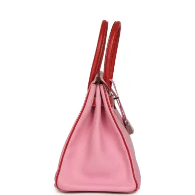 HERMÈS Pre-owned Hermes Special Order (HSS) Birkin 30 Bubblegum Pink, Rouge Casaque Chevre Mysore Palladium Hardware | Thumbnail 3 HERMÈS Pre-owned Hermes Special Order (HSS) Birkin 30 Bubblegum Pink, Rouge Casaque Chevre Mysore Palladium Hardware | Thumbnail 3