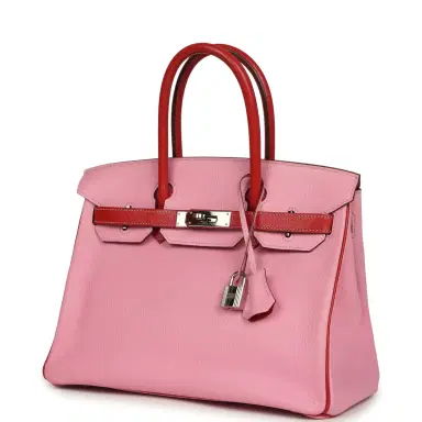 HERMÈS Pre-owned Hermes Special Order (HSS) Birkin 30 Bubblegum Pink, Rouge Casaque Chevre Mysore Palladium Hardware | Thumbnail 5 HERMÈS Pre-owned Hermes Special Order (HSS) Birkin 30 Bubblegum Pink, Rouge Casaque Chevre Mysore Palladium Hardware | Thumbnail 5