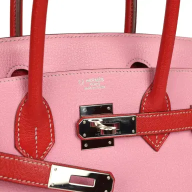 HERMÈS Pre-owned Hermes Special Order (HSS) Birkin 30 Bubblegum Pink, Rouge Casaque Chevre Mysore Palladium Hardware | Thumbnail 7 HERMÈS Pre-owned Hermes Special Order (HSS) Birkin 30 Bubblegum Pink, Rouge Casaque Chevre Mysore Palladium Hardware | Thumbnail 7