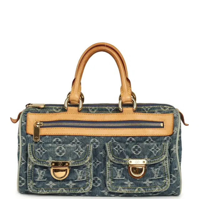 Louis Vuitton Vintage Louis Vuitton Neo Speedy Blue Denim Monogram Gold Hardware