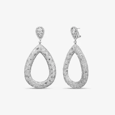 DIANA M. JEWELS Diana M. Jewels 18K White Gold Diamond Drop Earrings by The Solist | Thumbnail 2