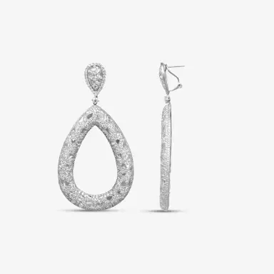 DIANA M. JEWELS Diana M. Jewels 18K White Gold Diamond Drop Earrings by The Solist | Thumbnail 3