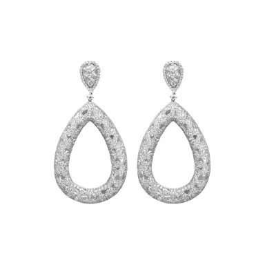 DIANA M. JEWELS Diana M. Jewels 18K White Gold Diamond Drop Earrings by The Solist | Thumbnail 1