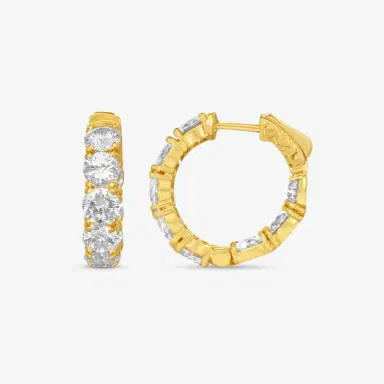 DIANA M. JEWELS Diana M. Jewels 18K Yellow Gold Diamond Inside-Out Hoop Earrings by The Solist | Thumbnail 3