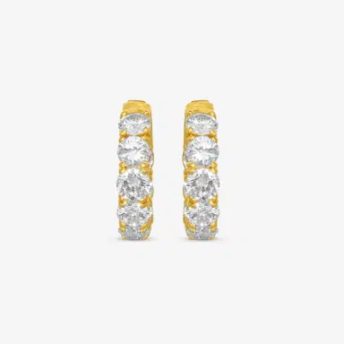 DIANA M. JEWELS Diana M. Jewels 18K Yellow Gold Diamond Inside-Out Hoop Earrings by The Solist | Thumbnail 4