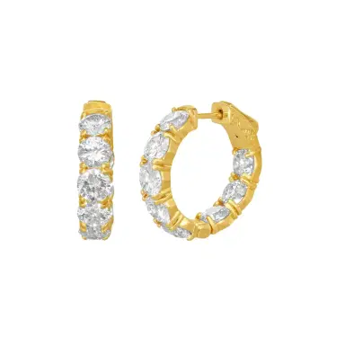 DIANA M. JEWELS Diana M. Jewels 18K Yellow Gold Diamond Inside-Out Hoop Earrings by The Solist | Thumbnail 1