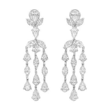 DIANA M. JEWELS Diana M. Jewels Platinum Diamond Chandelier Earrings by The Solist | Thumbnail 1