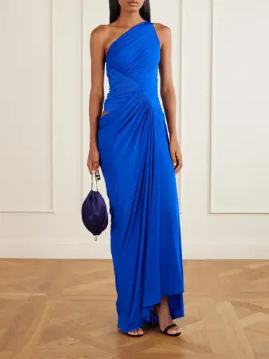Alex Perry One-shoulder Gathered Mesh And Jersey Gown | Thumbnail 2