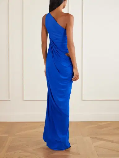 Alex Perry One-shoulder Gathered Mesh And Jersey Gown | Thumbnail 3