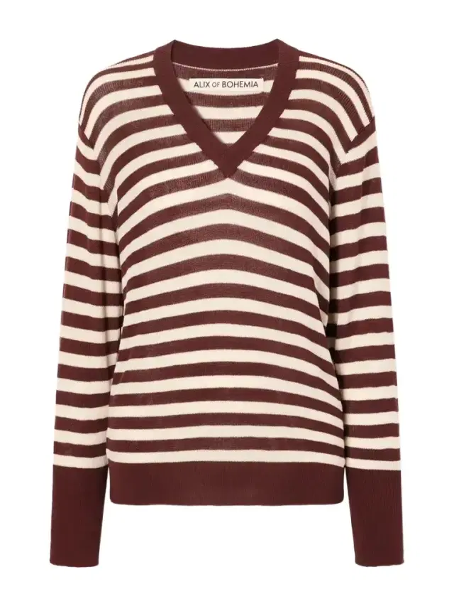 ALIX OF BOHEMIA Axel Clove Striped Knitted Sweater
