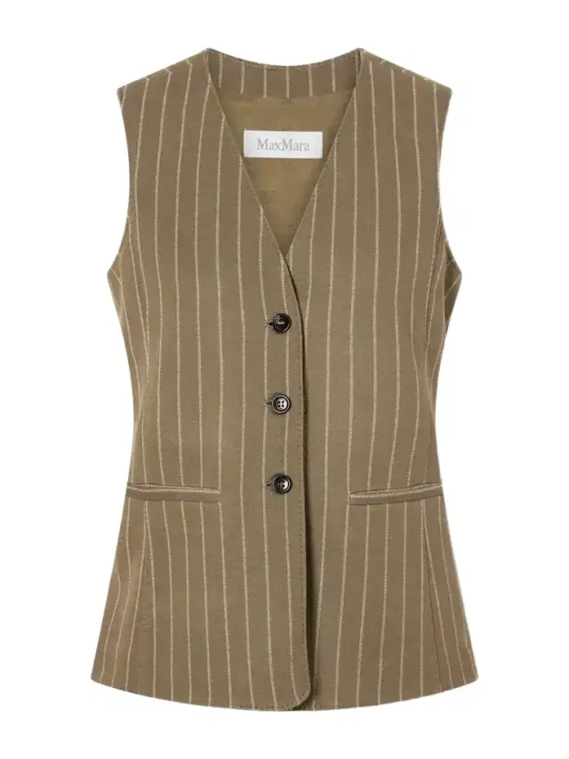 Max Mara Pinstriped Twill Vest