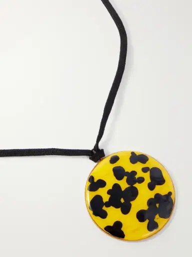 Dries Van Noten Gold-tone, Enamel And Cord Necklace | Thumbnail 4 Dries Van Noten Gold-tone, Enamel And Cord Necklace | Thumbnail 4