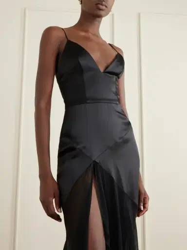 Alex Perry Paneled Silk-satin And Georgette Gown | Thumbnail 4 Alex Perry Paneled Silk-satin And Georgette Gown | Thumbnail 4