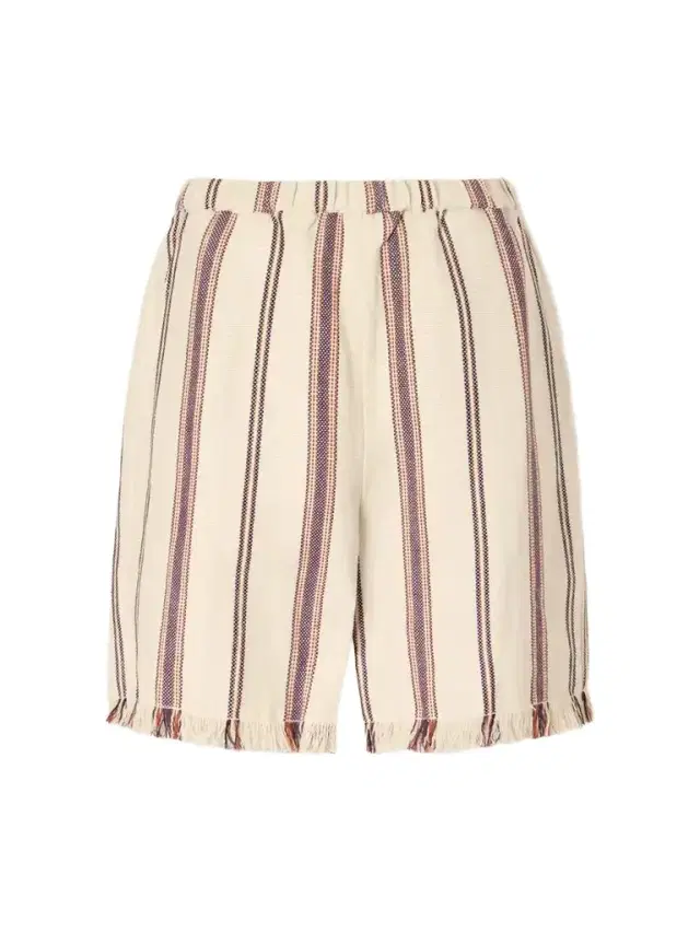 ALIX OF BOHEMIA Tillie Bark Frayed Striped Cotton And Linen-blend Shorts