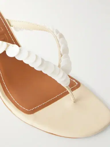 Staud Freja 60 Paillette-embellished Leather Thong Sandals | Thumbnail 5