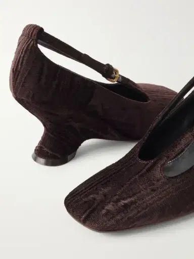 Dries Van Noten Velvet Moiré Wedge Pumps | Thumbnail 5 Dries Van Noten Velvet Moiré Wedge Pumps | Thumbnail 5