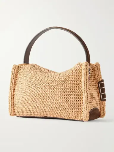 JW Anderson Loafer Crocheted Suede-trimmed Raffia Shoulder Bag | Thumbnail 4 JW Anderson Loafer Crocheted Suede-trimmed Raffia Shoulder Bag | Thumbnail 4