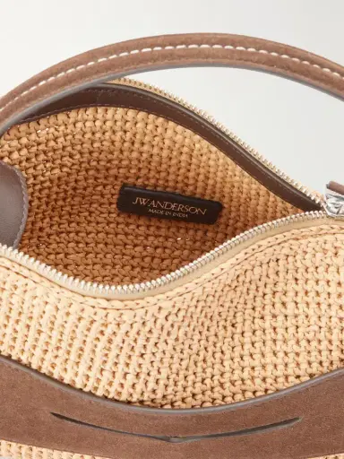 JW Anderson Loafer Crocheted Suede-trimmed Raffia Shoulder Bag | Thumbnail 6 JW Anderson Loafer Crocheted Suede-trimmed Raffia Shoulder Bag | Thumbnail 6