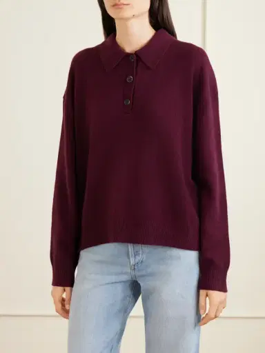 Anine Bing Cashmere Polo Sweater | Thumbnail 3 Anine Bing Cashmere Polo Sweater | Thumbnail 3