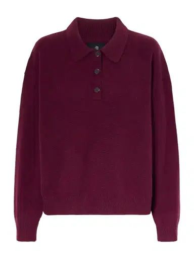 Anine Bing Cashmere Polo Sweater | Thumbnail 1 Anine Bing Cashmere Polo Sweater | Thumbnail 1