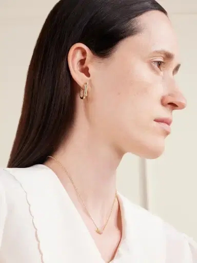 L’Atelier Nawbar Boeuy Lock 18-karat Gold Diamond Hoop Earrings | Thumbnail 2 L’Atelier Nawbar Boeuy Lock 18-karat Gold Diamond Hoop Earrings | Thumbnail 2