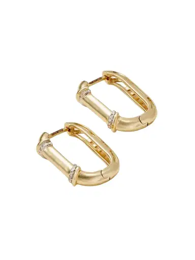 L’Atelier Nawbar Boeuy Lock 18-karat Gold Diamond Hoop Earrings | Thumbnail 1 L’Atelier Nawbar Boeuy Lock 18-karat Gold Diamond Hoop Earrings | Thumbnail 1