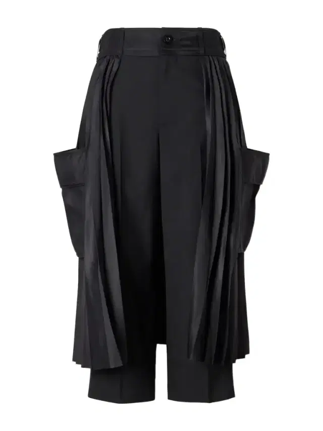 Sacai Pleated Twill Wide-leg Shorts