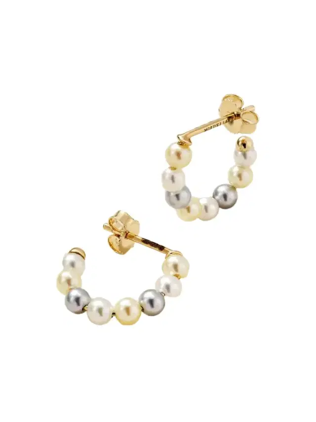 Mizuki 14-karat Gold Pearl Hoop Earrings