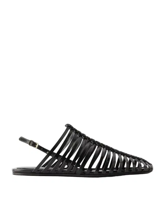 Dries Van Noten Leather Braided Ballet Flats