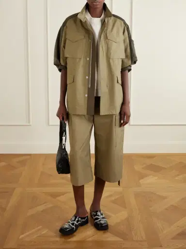 Sacai Shell-trimmed Cotton Jacket | Thumbnail 2 Sacai Shell-trimmed Cotton Jacket | Thumbnail 2