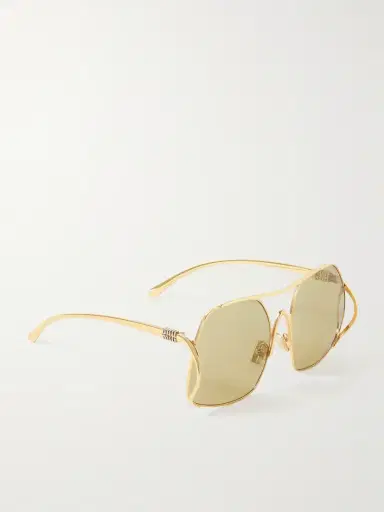Miu Miu Eyewear Square-frame Gold-tone Sunglasses | Thumbnail 3 Miu Miu Eyewear Square-frame Gold-tone Sunglasses | Thumbnail 3