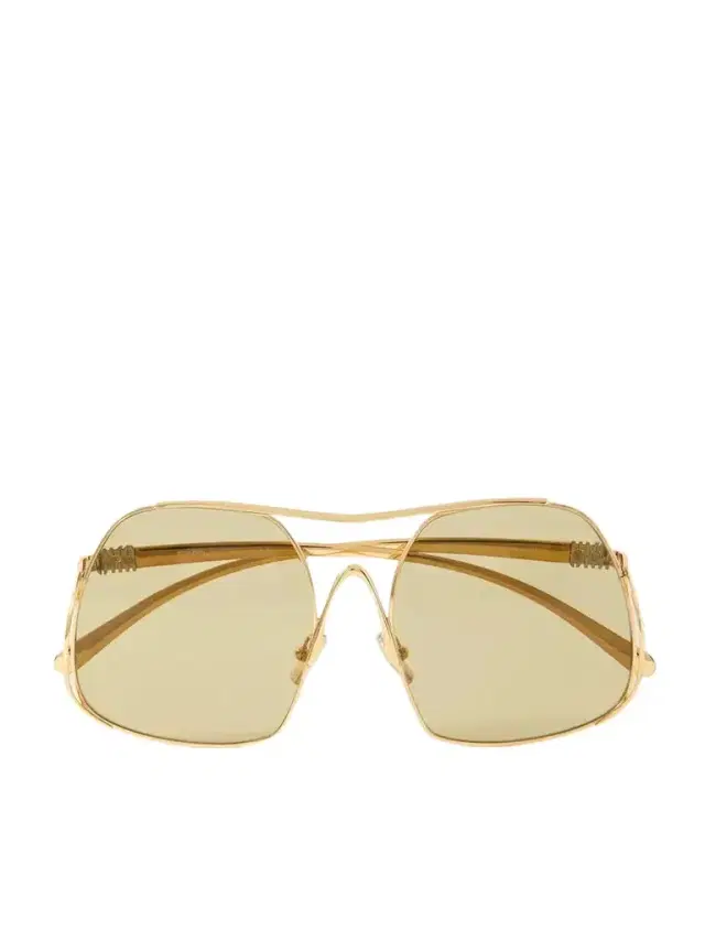 Miu Miu Eyewear Square-frame Gold-tone Sunglasses
