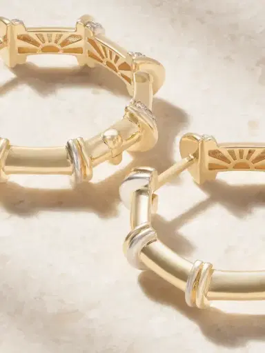 L’Atelier Nawbar Milky 18-karat Gold Diamond Hoop Earrings | Thumbnail 3 L’Atelier Nawbar Milky 18-karat Gold Diamond Hoop Earrings | Thumbnail 3