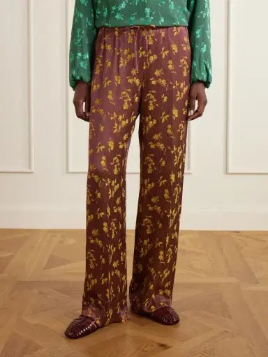 Dries Van Noten Floral-jacquard Satin Wide-leg Pants | Thumbnail 3 Dries Van Noten Floral-jacquard Satin Wide-leg Pants | Thumbnail 3