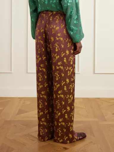 Dries Van Noten Floral-jacquard Satin Wide-leg Pants | Thumbnail 4 Dries Van Noten Floral-jacquard Satin Wide-leg Pants | Thumbnail 4