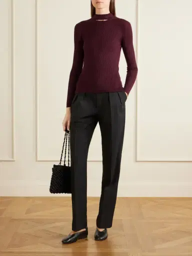 Jil Sander Ribbed Silk And Wool-blend Sweatshirt | Thumbnail 2 Jil Sander Ribbed Silk And Wool-blend Sweatshirt | Thumbnail 2