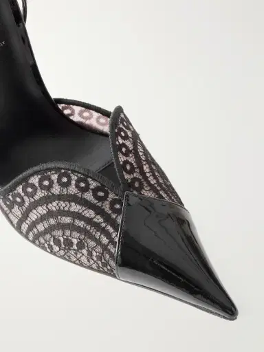 Tom Ford 105 Lace And Patent-leather-trimmed Pumps | Thumbnail 5 Tom Ford 105 Lace And Patent-leather-trimmed Pumps | Thumbnail 5